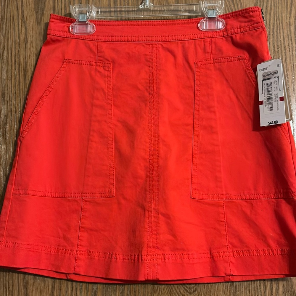NWT Copper Key Size XS Orange Skirt Zipper on Side